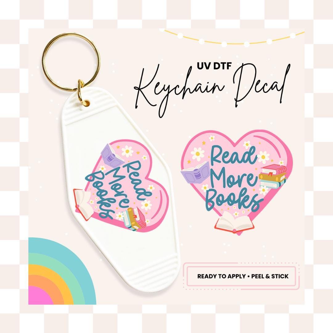 UV DTF Sticker For Retro Motel Keychain- Ready To Apply- No Heat Needed - Ready to Ship!
