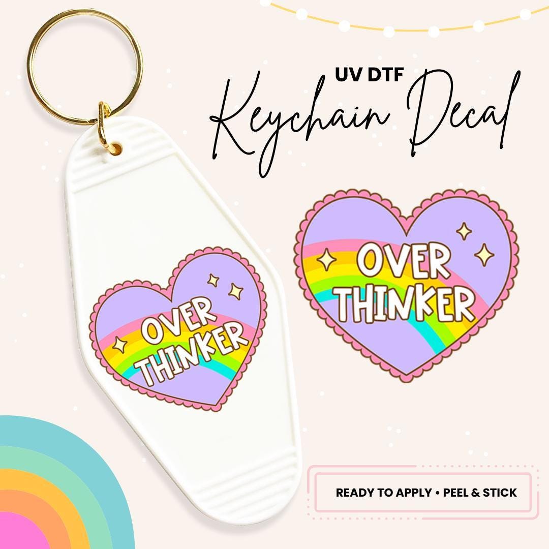 UV DTF Sticker For Retro Motel Keychain- Ready To Apply- No Heat Needed - Ready to Ship!