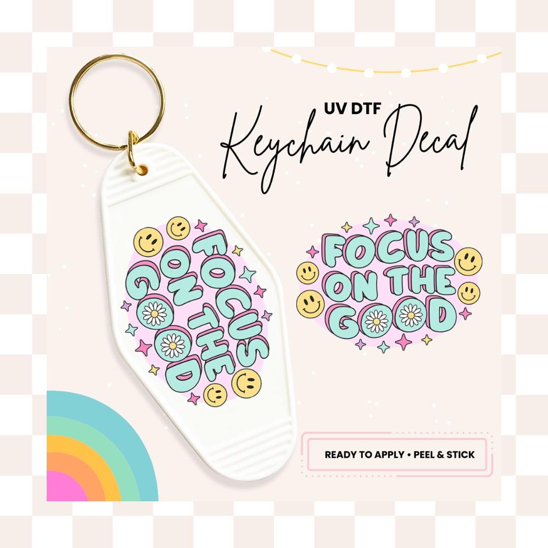 UV DTF Sticker For Retro Motel Keychain- Ready To Apply- No Heat Needed - Ready to Ship!