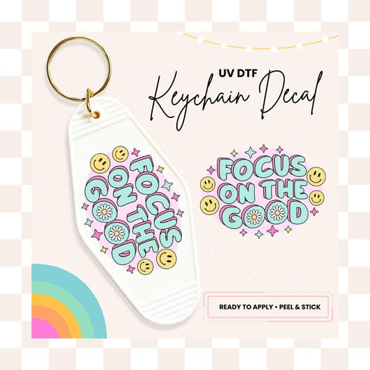 UV DTF Sticker For Retro Motel Keychain- Ready To Apply- No Heat Needed - Ready to Ship!