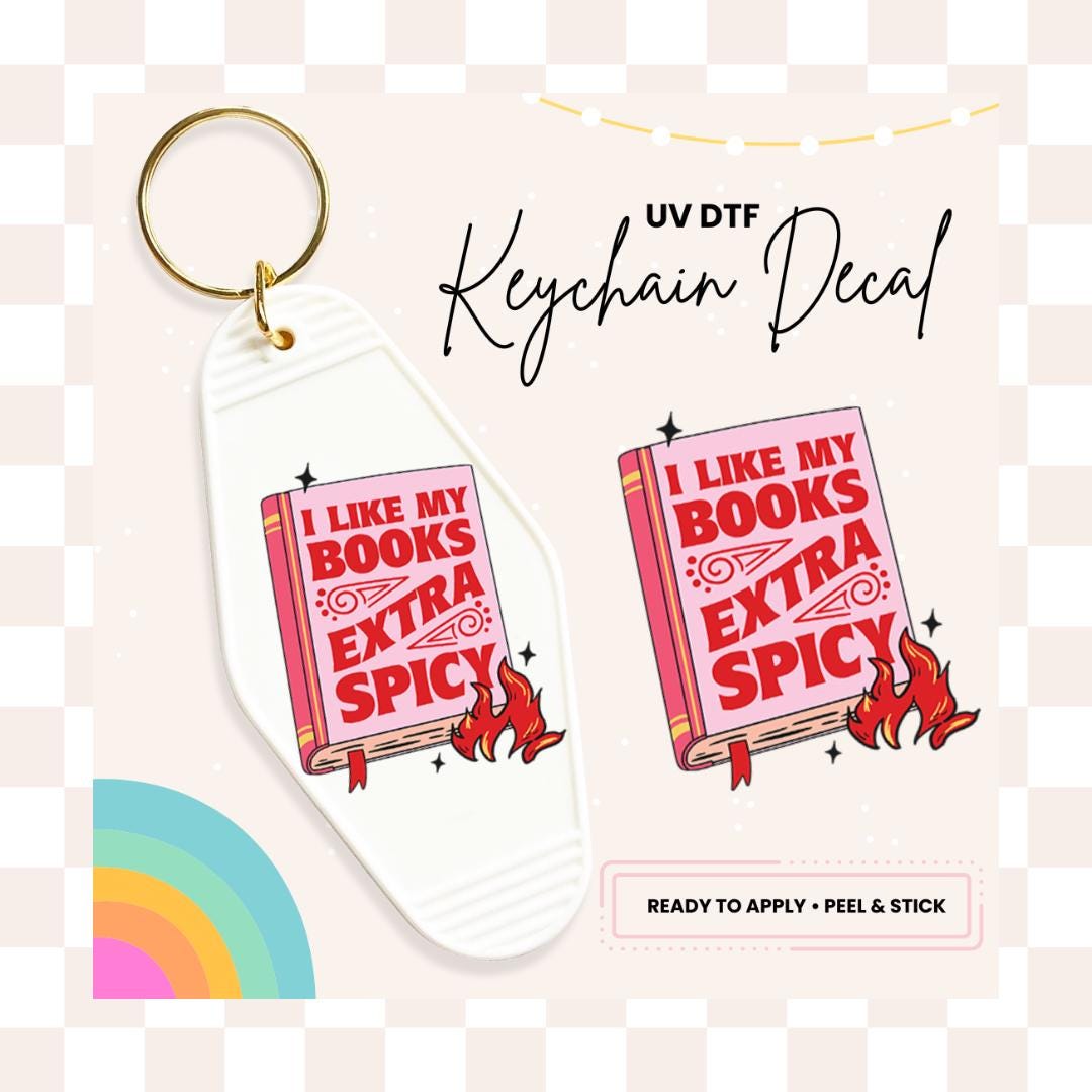 UV DTF Sticker For Retro Motel Keychain- Ready To Apply- No Heat Needed - Ready to Ship!