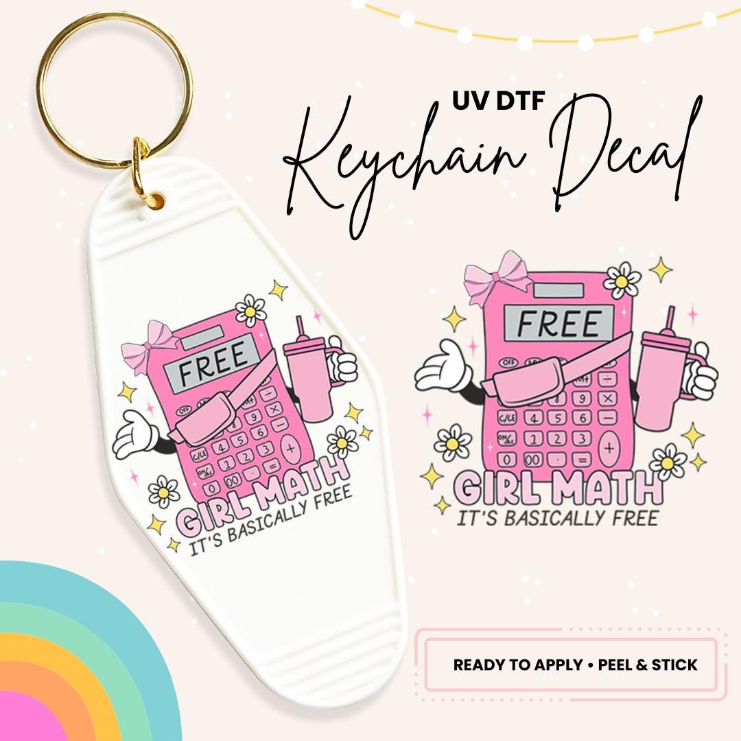 UV DTF Sticker For Retro Motel Keychain- Ready To Apply- No Heat Needed - Ready to Ship!