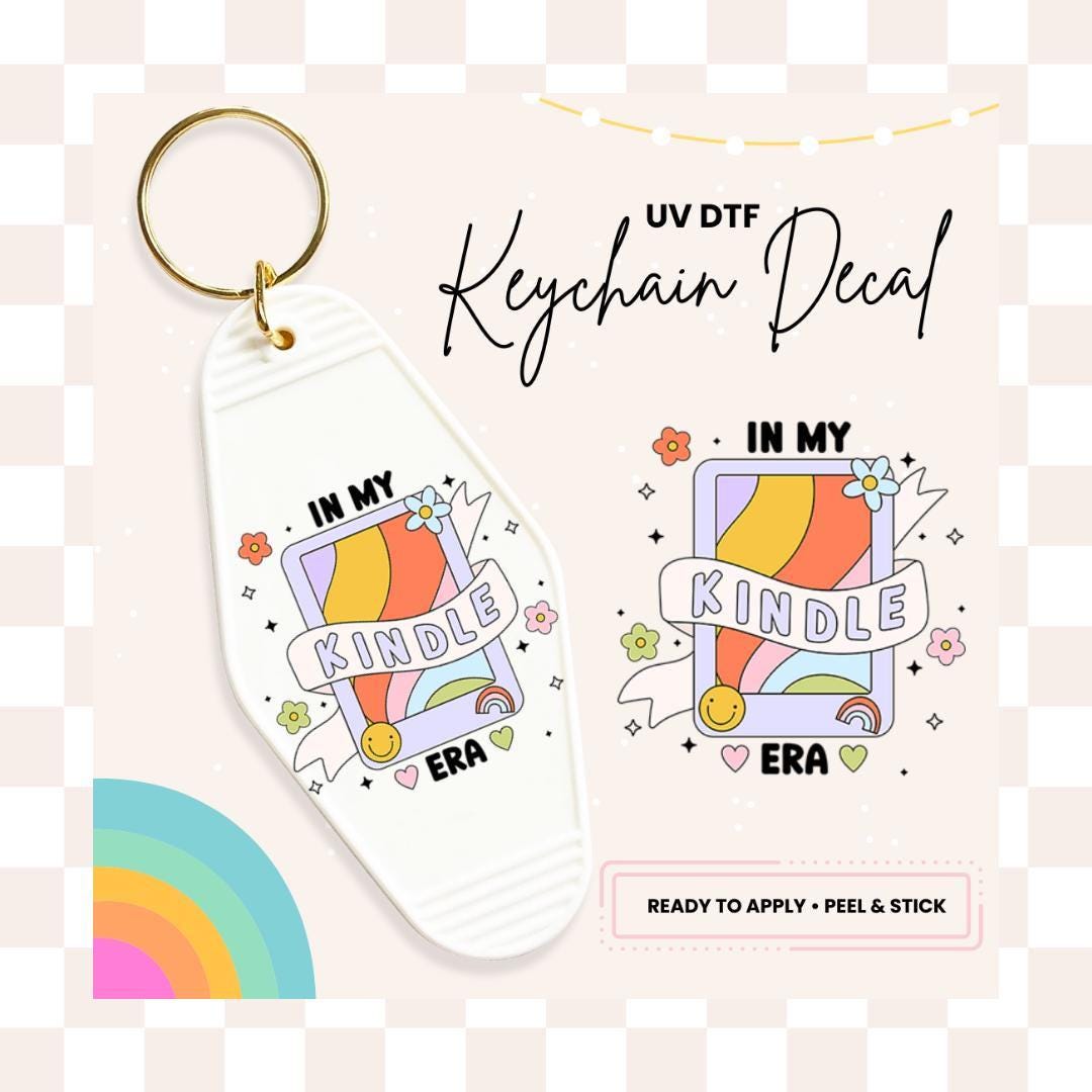 UV DTF Sticker For Retro Motel Keychain- Ready To Apply- No Heat Needed - Ready to Ship!