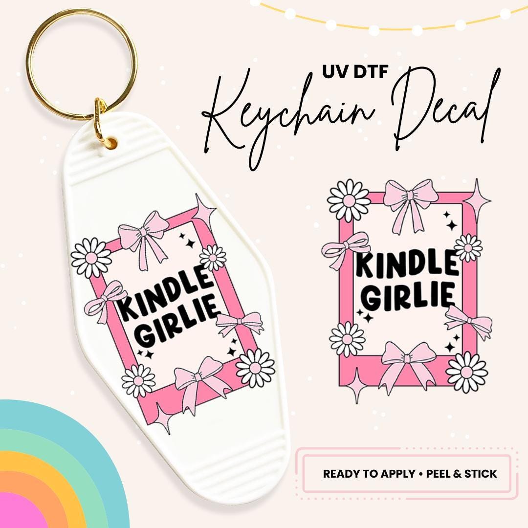 UV DTF Sticker For Retro Motel Keychain- Ready To Apply- No Heat Needed - Ready to Ship!