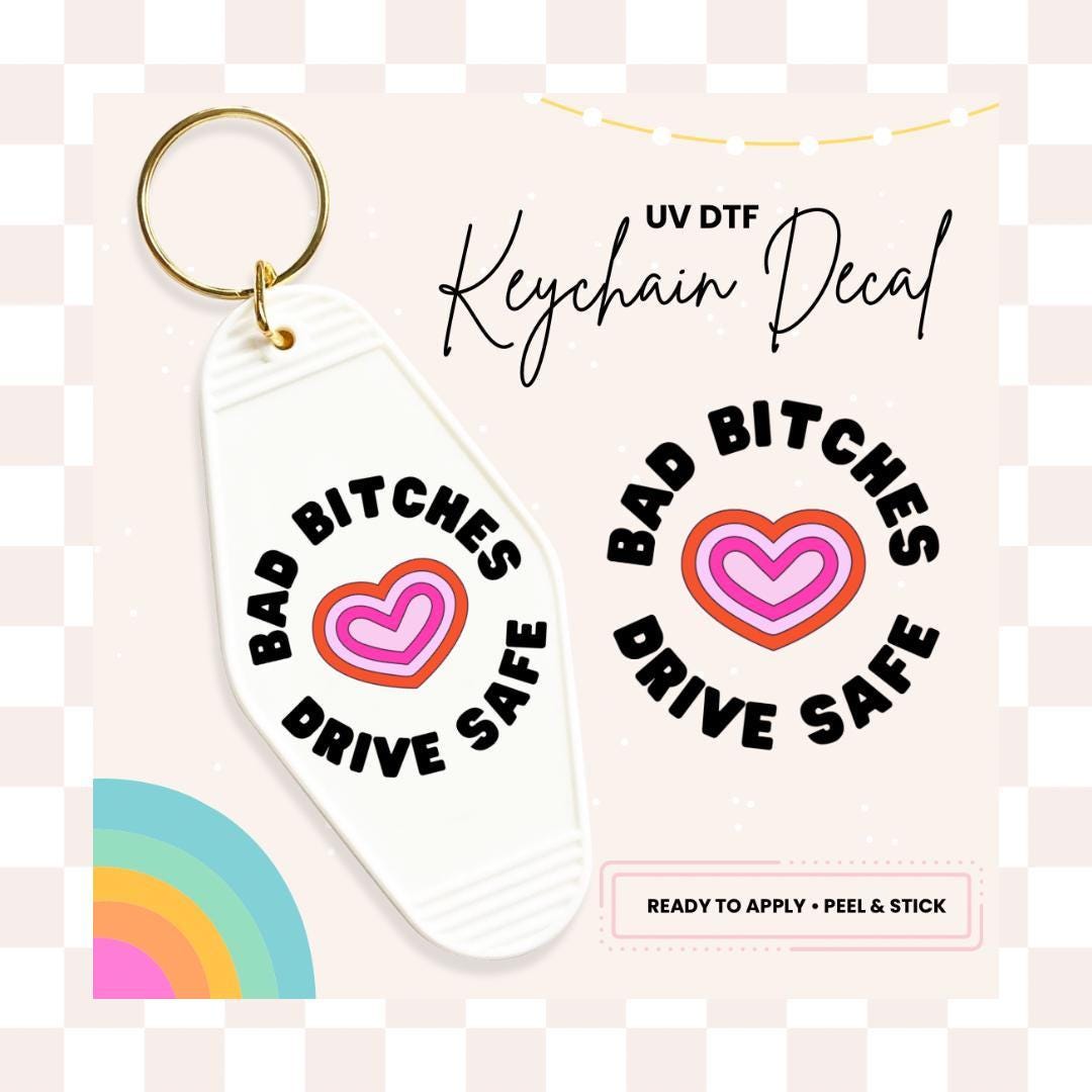 UV DTF Sticker For Retro Motel Keychain- Ready To Apply- No Heat Needed - Ready to Ship!