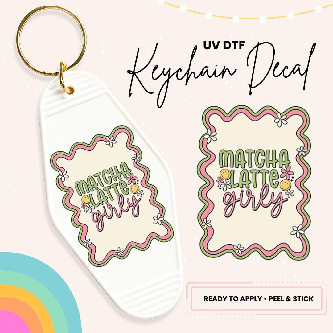 UV DTF Sticker For Retro Motel Keychain- Ready To Apply- No Heat Needed - Ready to Ship!