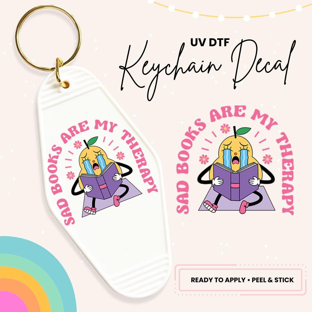 UV DTF Sticker For Retro Motel Keychain- Ready To Apply- No Heat Needed - Ready to Ship!