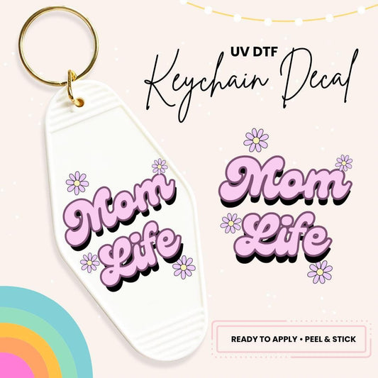 UV DTF Sticker For Retro Motel Keychain- Ready To Apply- No Heat Needed - Ready to Ship!