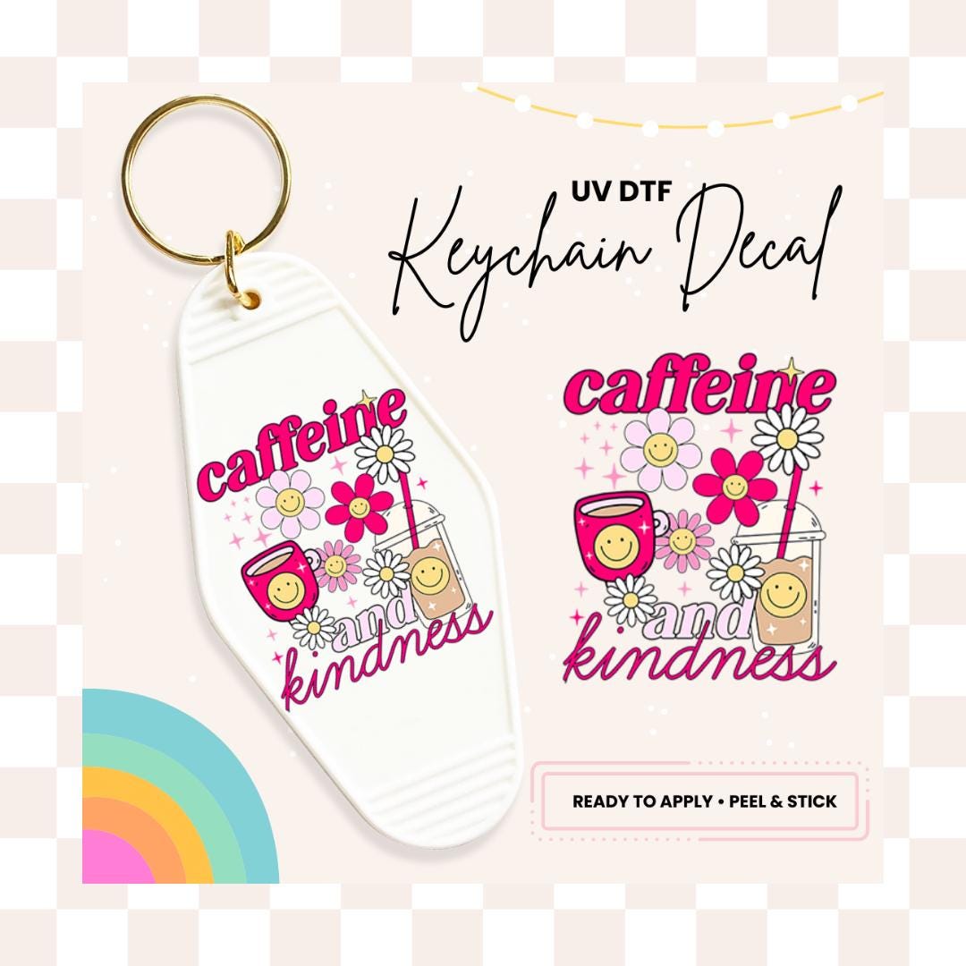UV DTF Sticker For Retro Motel Keychain- Ready To Apply- No Heat Needed - Ready to Ship!