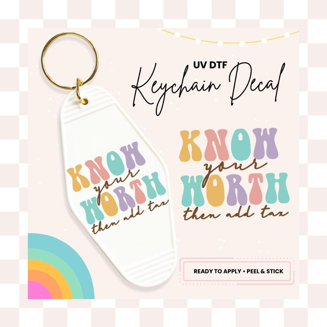 UV DTF Sticker For Retro Motel Keychain- Ready To Apply- No Heat Needed - Ready to Ship!