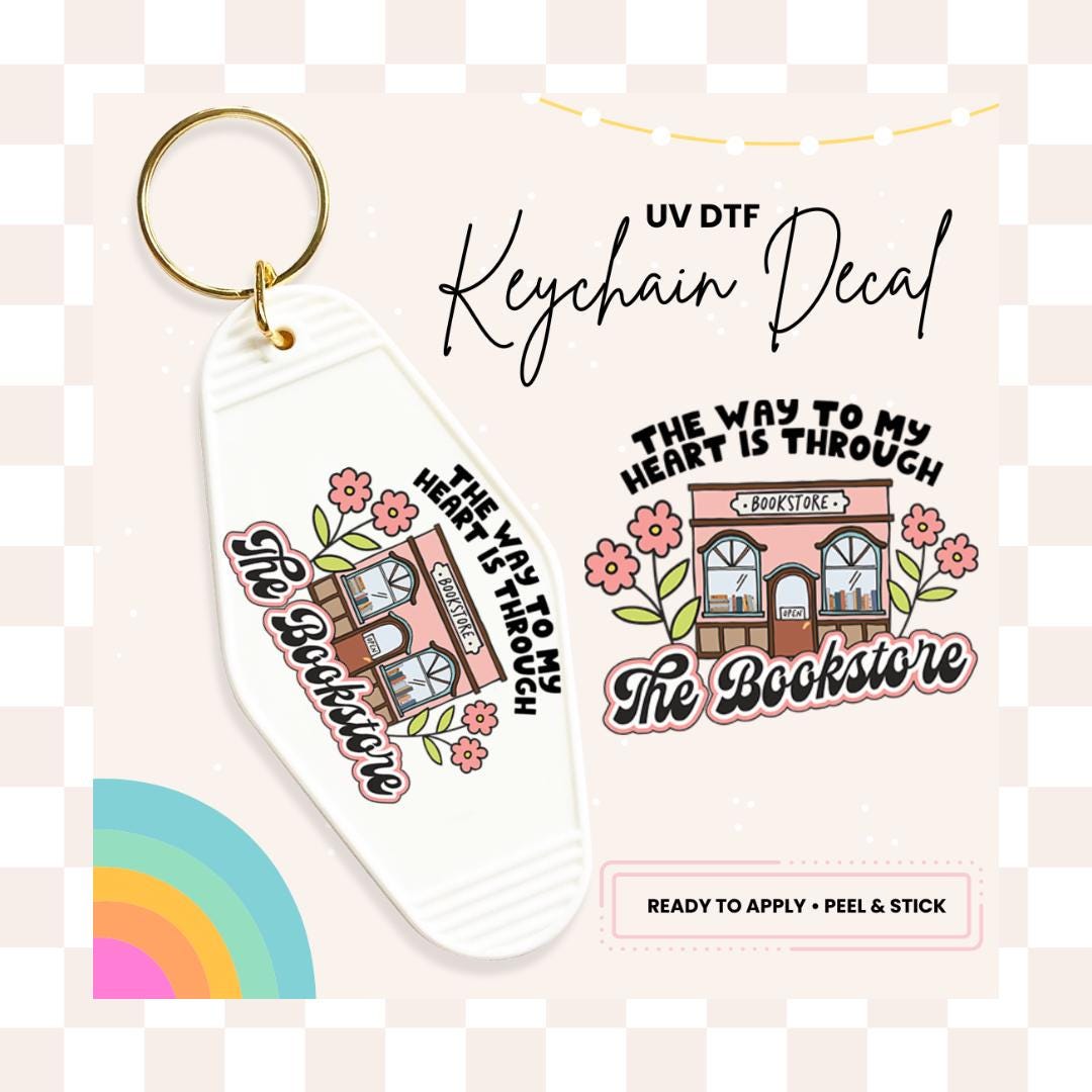 UV DTF Sticker For Retro Motel Keychain- Ready To Apply- No Heat Needed - Ready to Ship!