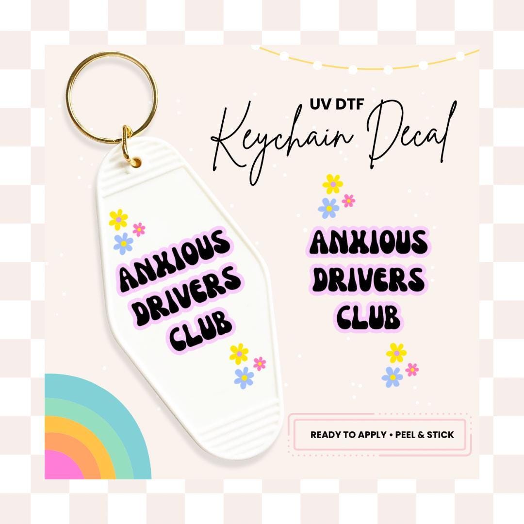 UV DTF Sticker For Retro Motel Keychain- Ready To Apply- No Heat Needed - Ready to Ship!
