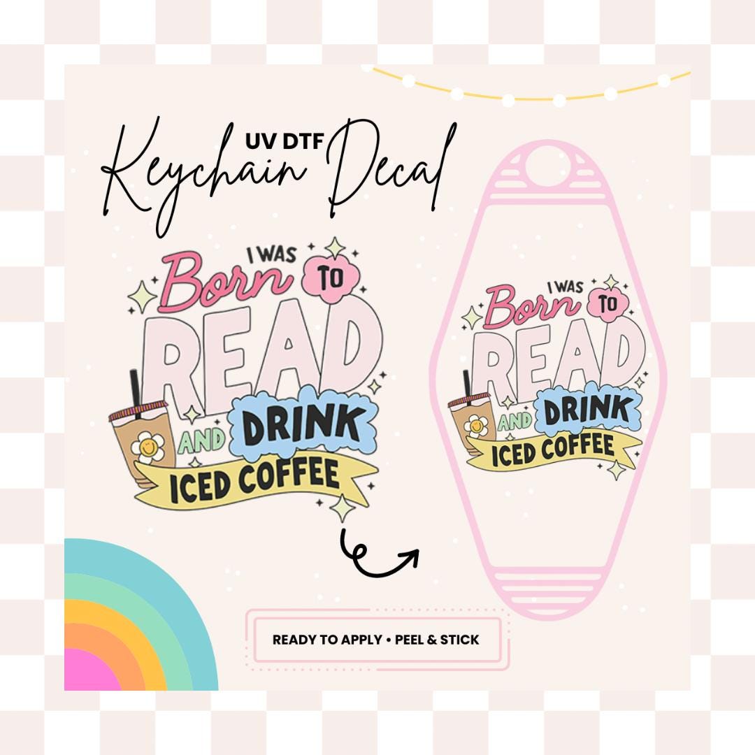 UV DTF Sticker For Retro Motel Keychain- Ready To Apply- No Heat Needed - Ready to Ship!