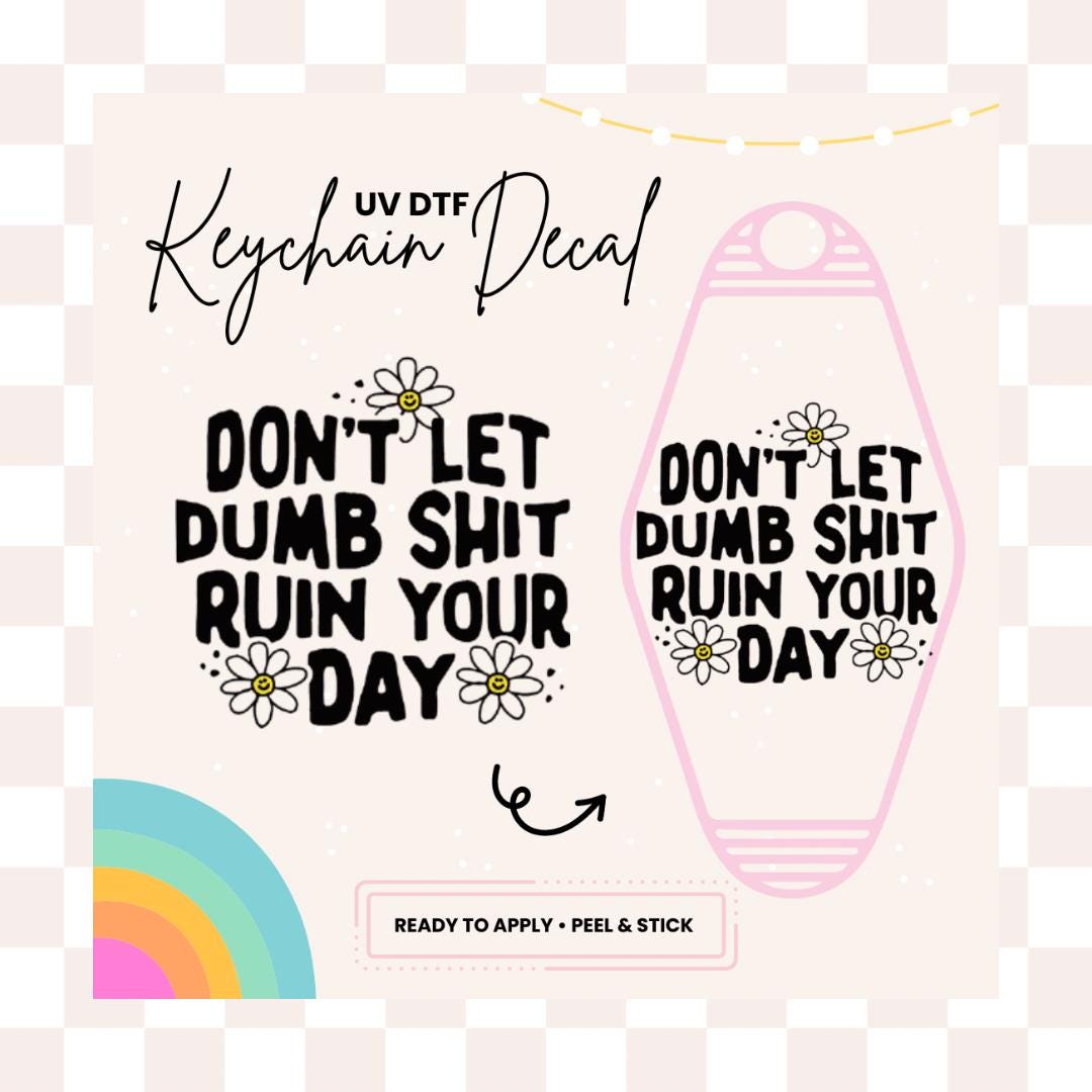 UV DTF Sticker For Retro Motel Keychain- Ready To Apply- No Heat Needed - Ready to Ship!