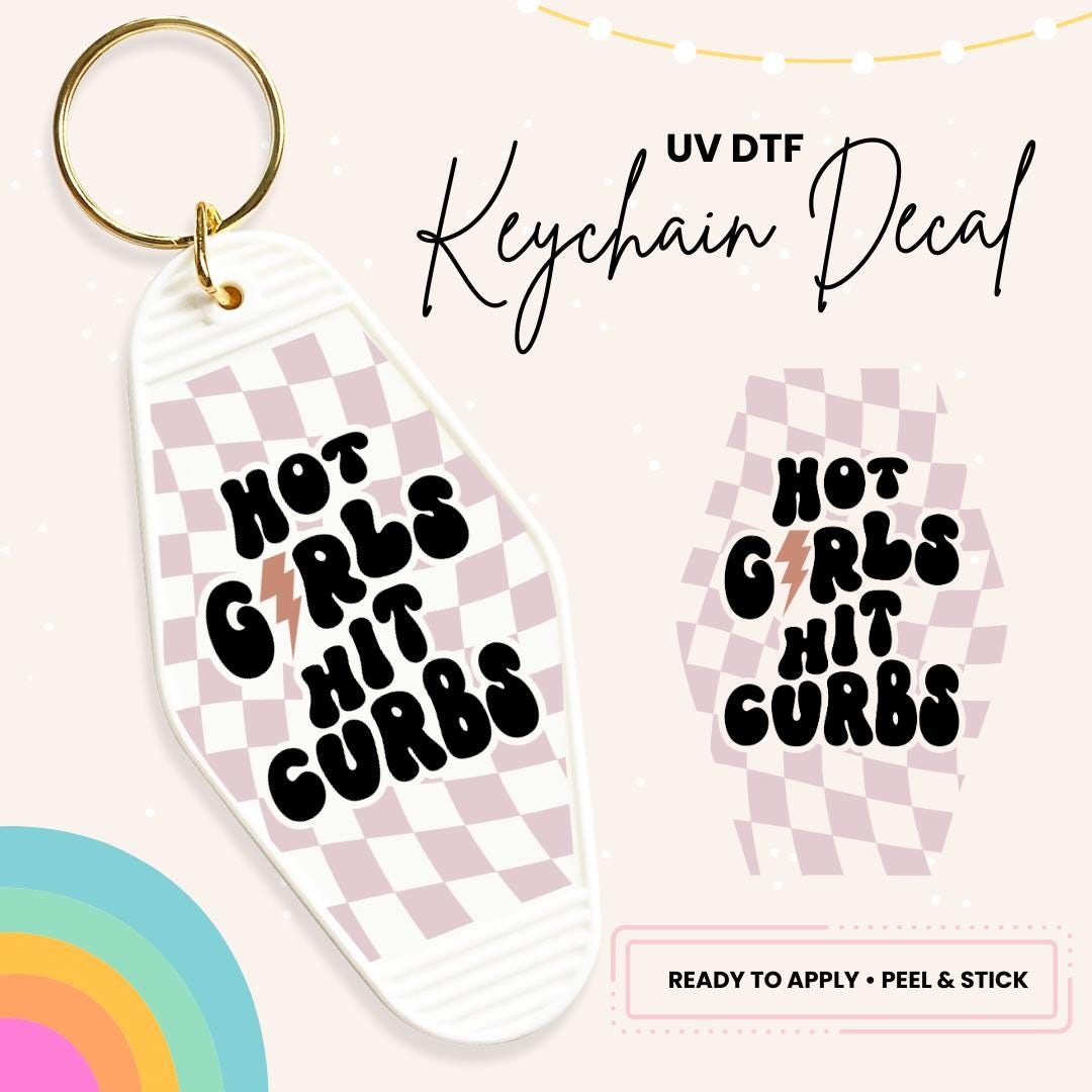 UV DTF Sticker For Retro Motel Keychain- Ready To Apply- No Heat Needed - Ready to Ship!