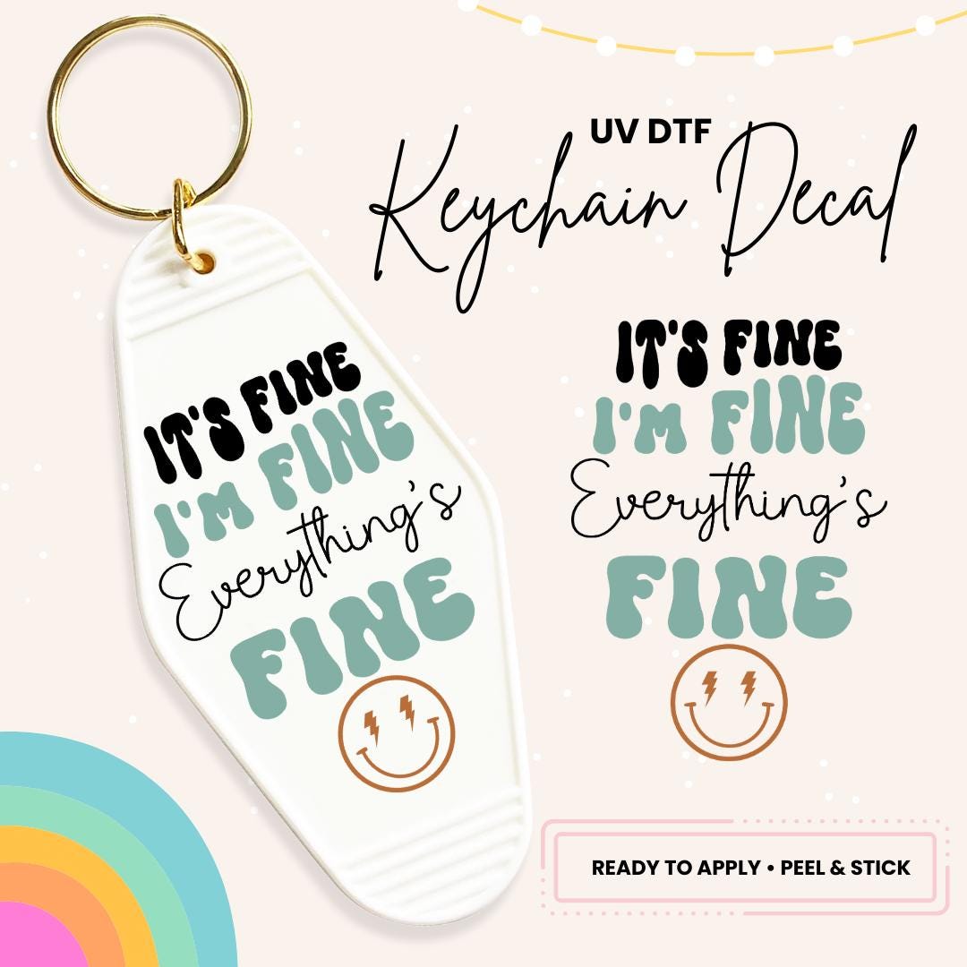 UV DTF Sticker For Retro Motel Keychain- Ready To Apply- No Heat Needed - Ready to Ship!