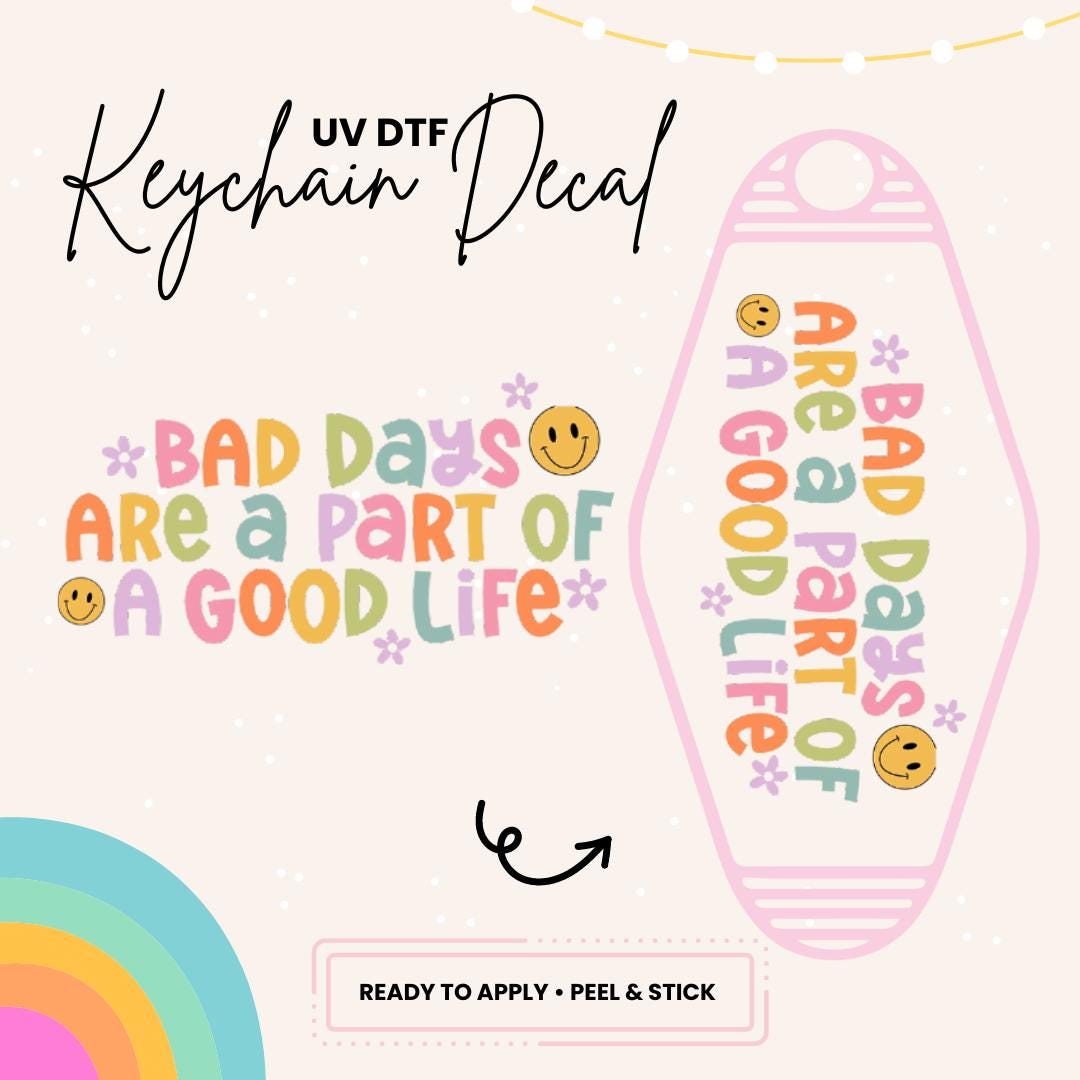 UV DTF Sticker For Retro Motel Keychain- Ready To Apply- No Heat Needed - Ready to Ship!