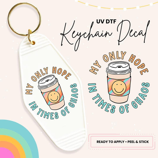 UV DTF Sticker For Retro Motel Keychain- Ready To Apply- No Heat Needed - Ready to Ship!