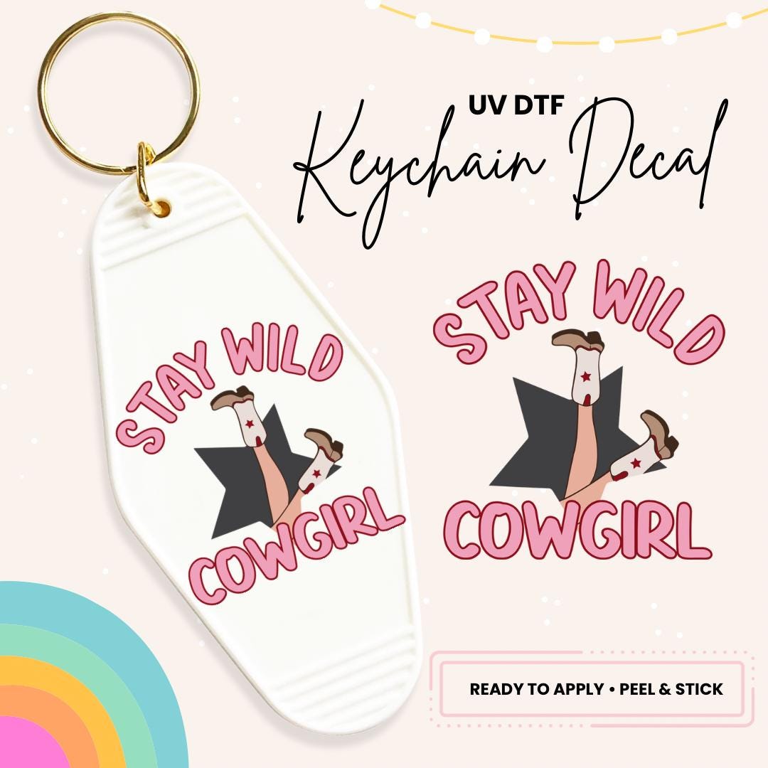 UV DTF Sticker For Retro Motel Keychain- Ready To Apply- No Heat Needed - Ready to Ship!