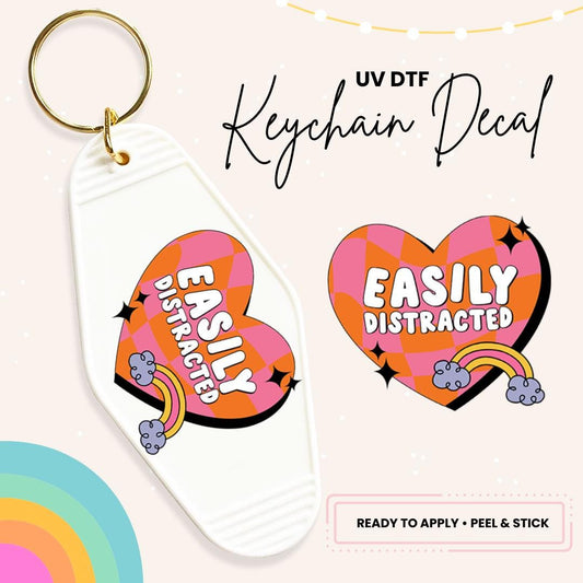 UV DTF Sticker For Retro Motel Keychain- Ready To Apply- No Heat Needed - Ready to Ship!