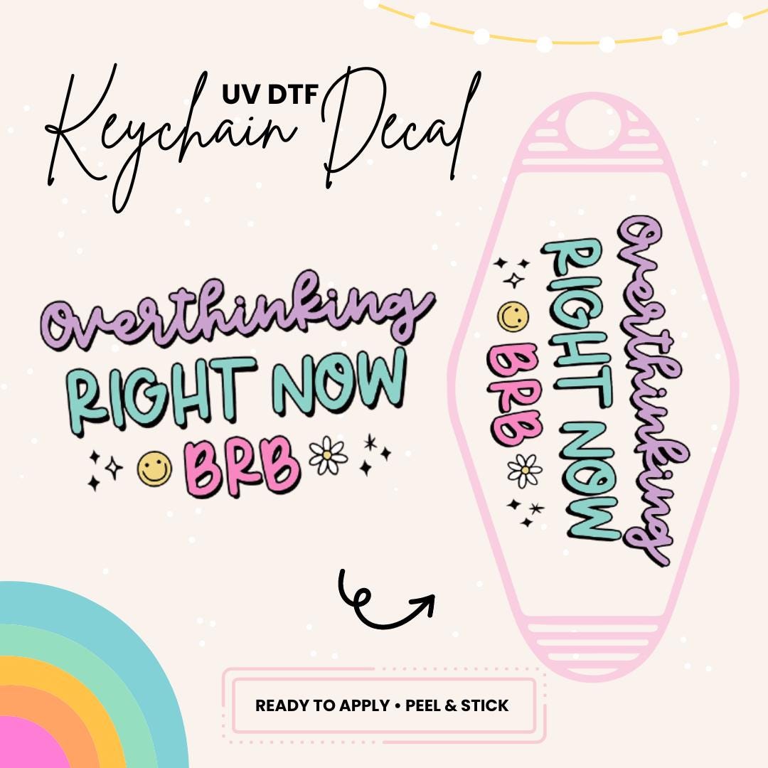 UV DTF Sticker For Retro Motel Keychain- Ready To Apply- No Heat Needed - Ready to Ship!