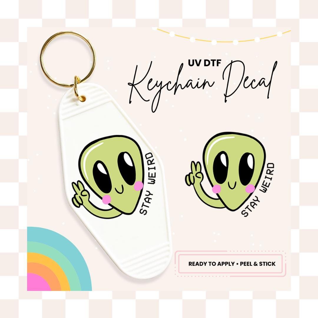 UV DTF Sticker For Retro Motel Keychain- Ready To Apply- No Heat Needed - Ready to Ship!
