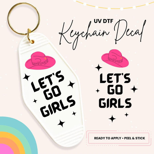 UV DTF Sticker For Retro Motel Keychain- Ready To Apply- No Heat Needed - Ready to Ship!