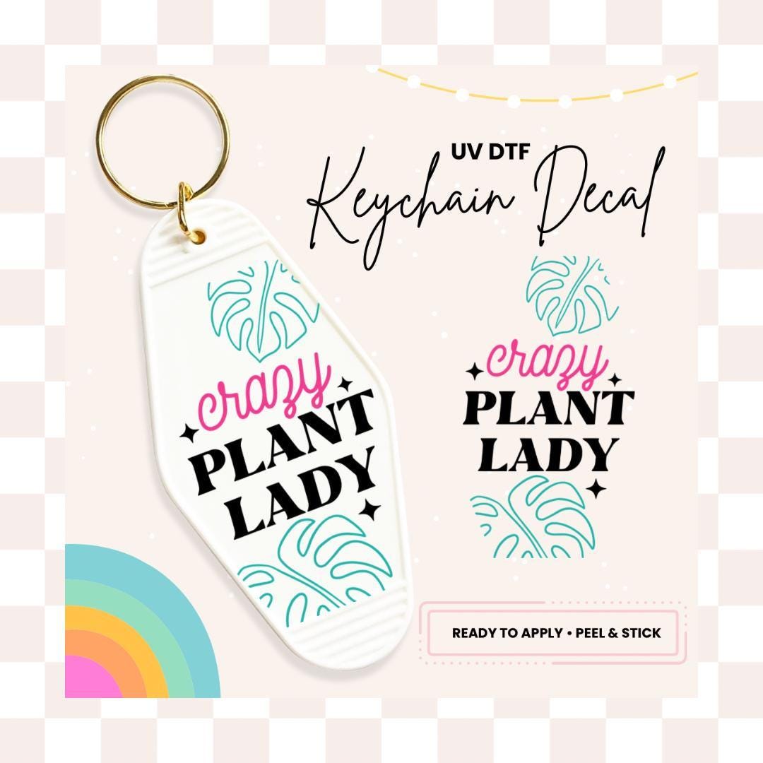 UV DTF Sticker For Retro Motel Keychain- Ready To Apply- No Heat Needed - Ready to Ship!