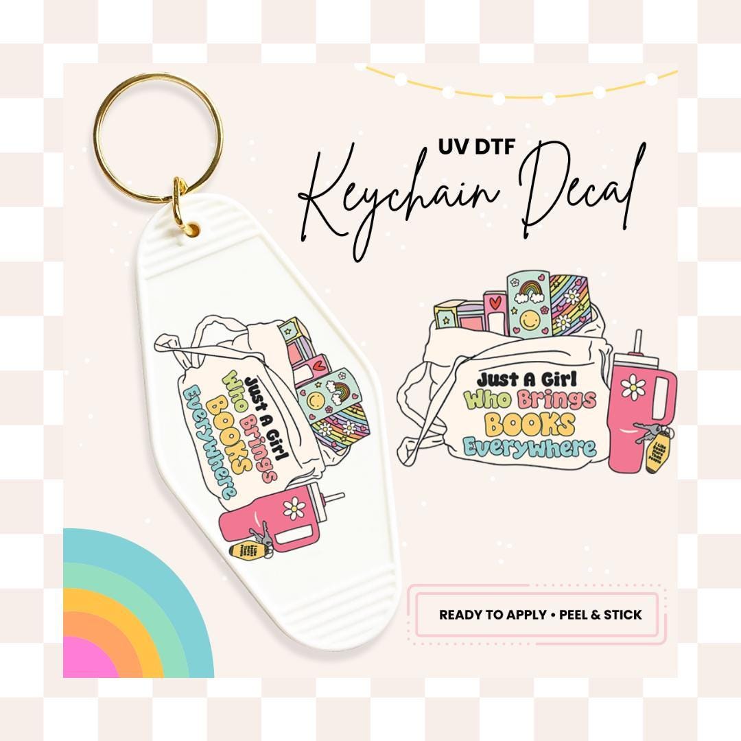 UV DTF Sticker For Retro Motel Keychain- Ready To Apply- No Heat Needed - Ready to Ship!