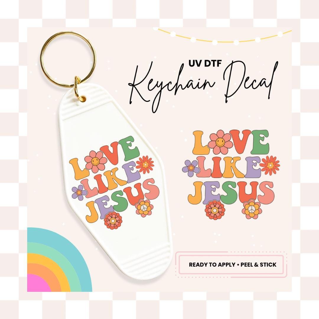 UV DTF Sticker For Retro Motel Keychain- Ready To Apply- No Heat Needed - Ready to Ship!