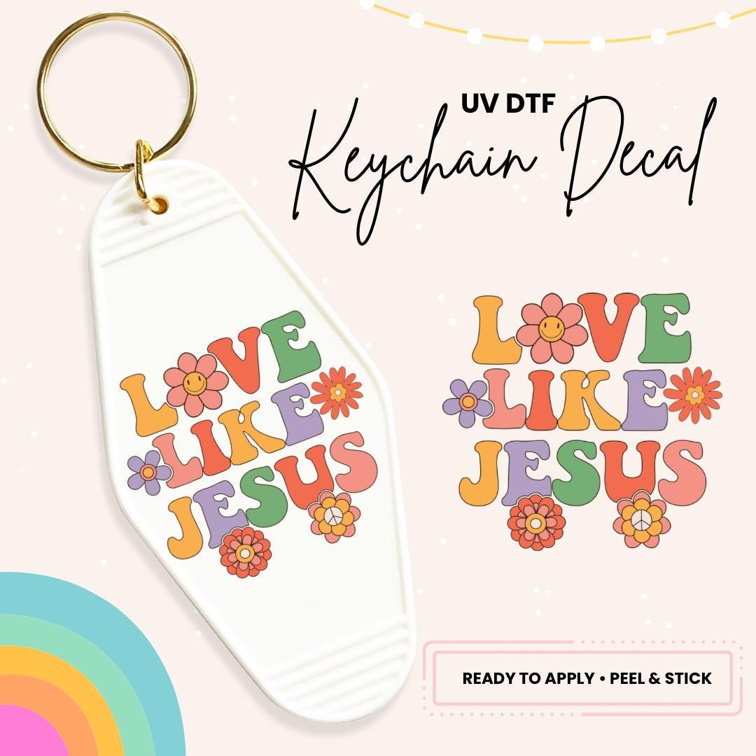 UV DTF Sticker For Retro Motel Keychain- Ready To Apply- No Heat Needed - Ready to Ship!