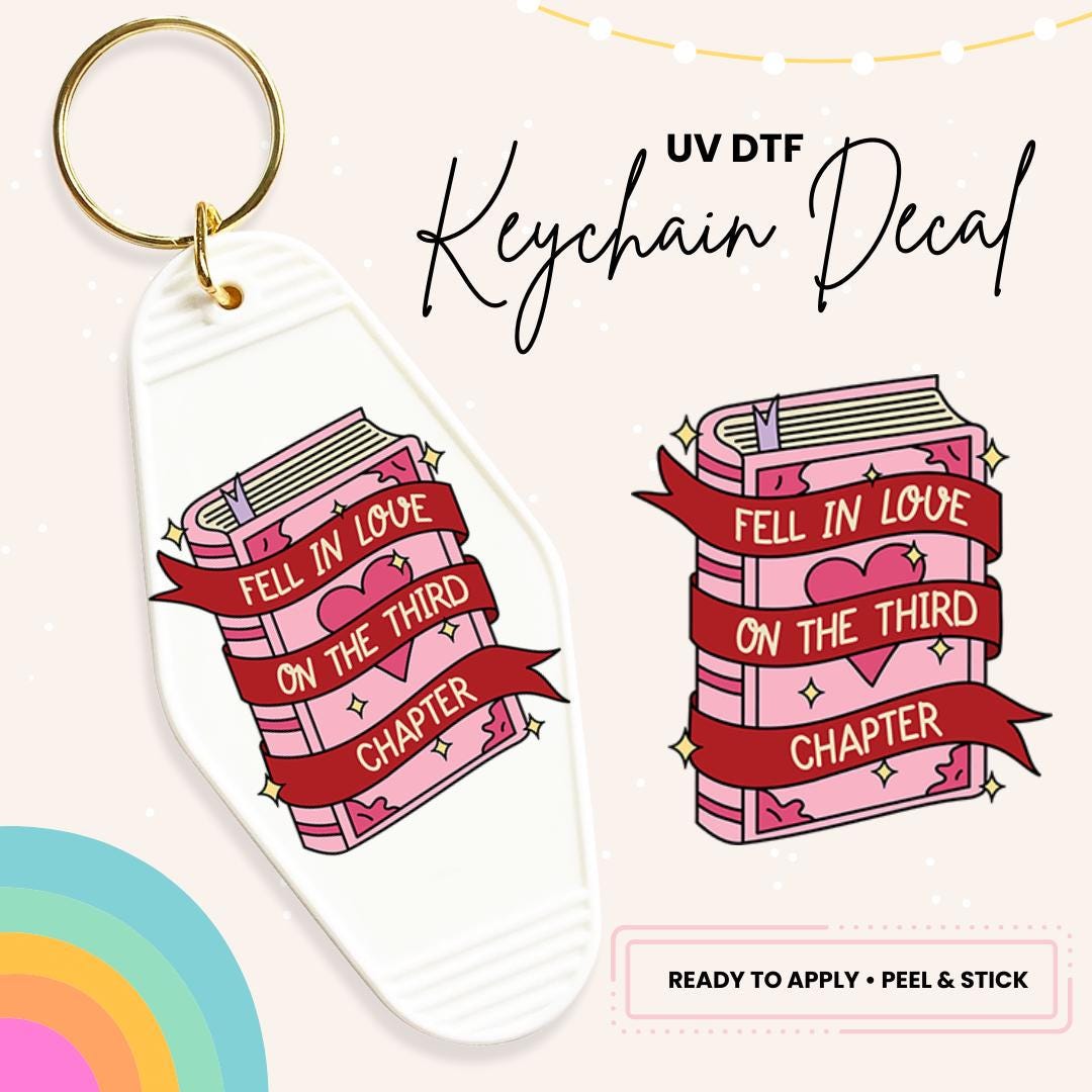 UV DTF Sticker For Retro Motel Keychain- Ready To Apply- No Heat Needed - Ready to Ship!