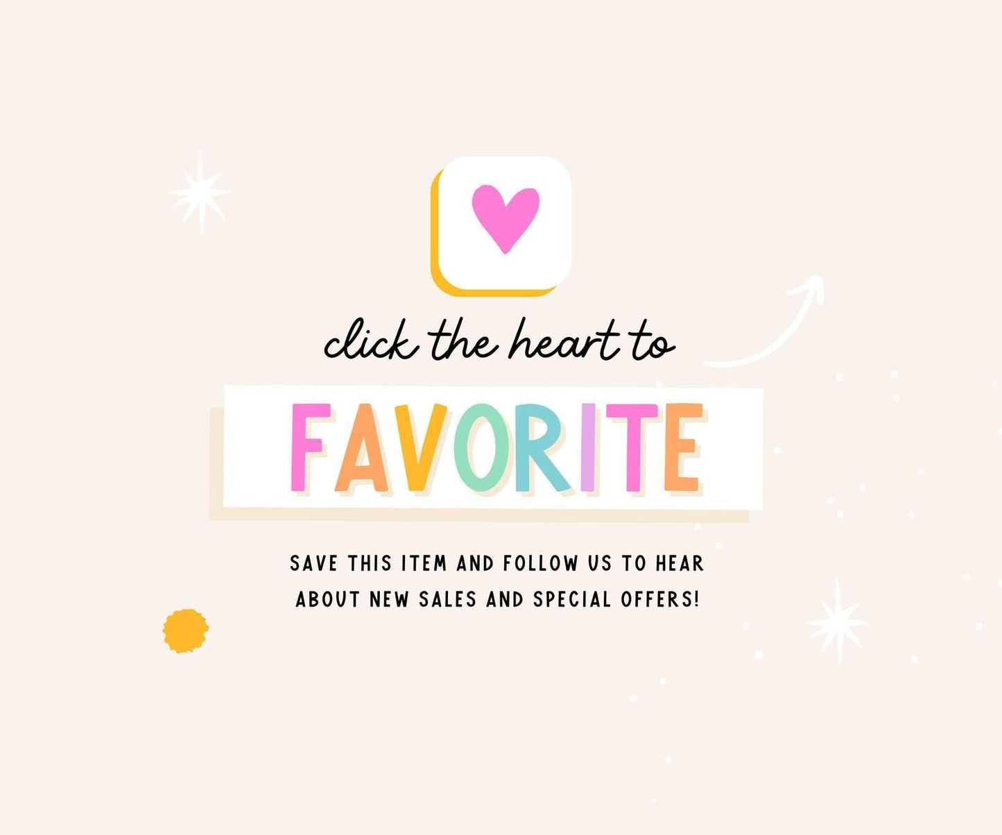 a pink background with the words, click the heart to favorite