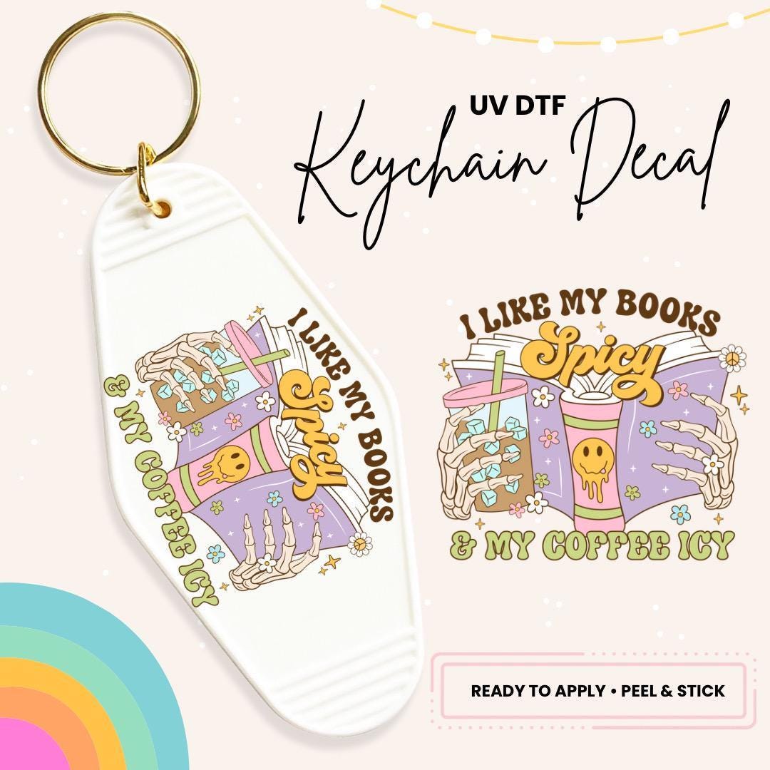 UV DTF Sticker For Retro Motel Keychain- Ready To Apply- No Heat Needed - Ready to Ship!