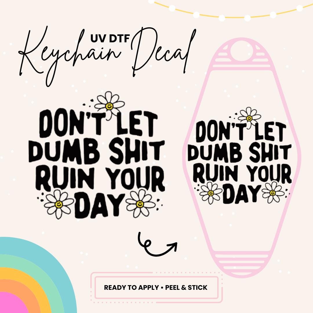 UV DTF Sticker For Retro Motel Keychain- Ready To Apply- No Heat Needed - Ready to Ship!