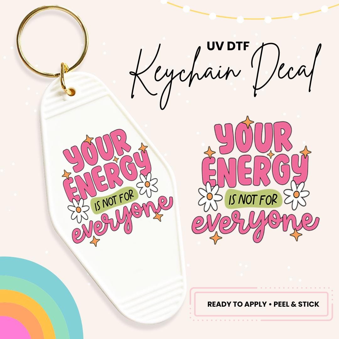 UV DTF Sticker For Retro Motel Keychain- Ready To Apply- No Heat Needed - Ready to Ship!