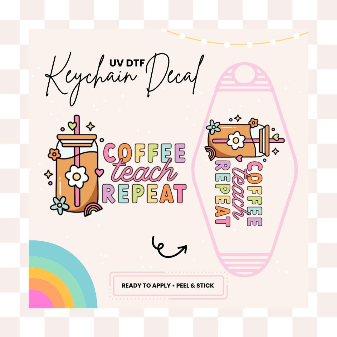 UV DTF Sticker For Retro Motel Keychain- Ready To Apply- No Heat Needed - Ready to Ship!