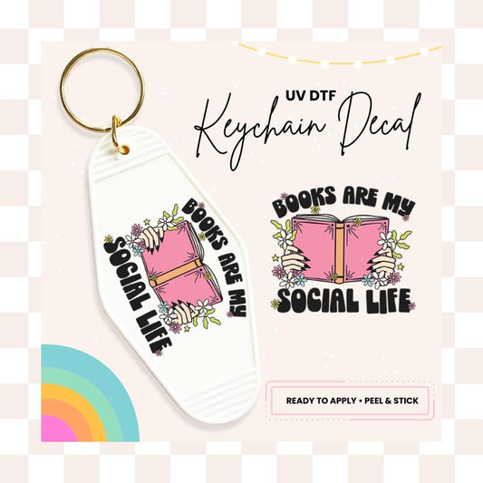 UV DTF Sticker For Retro Motel Keychain- Ready To Apply- No Heat Needed - Ready to Ship!