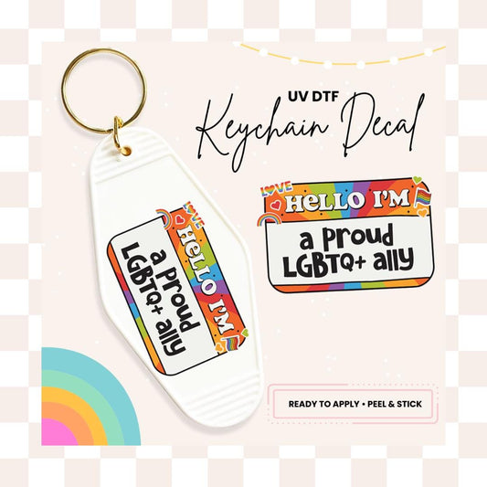 UV DTF Sticker For Retro Motel Keychain- Ready To Apply- No Heat Needed - Ready to Ship!