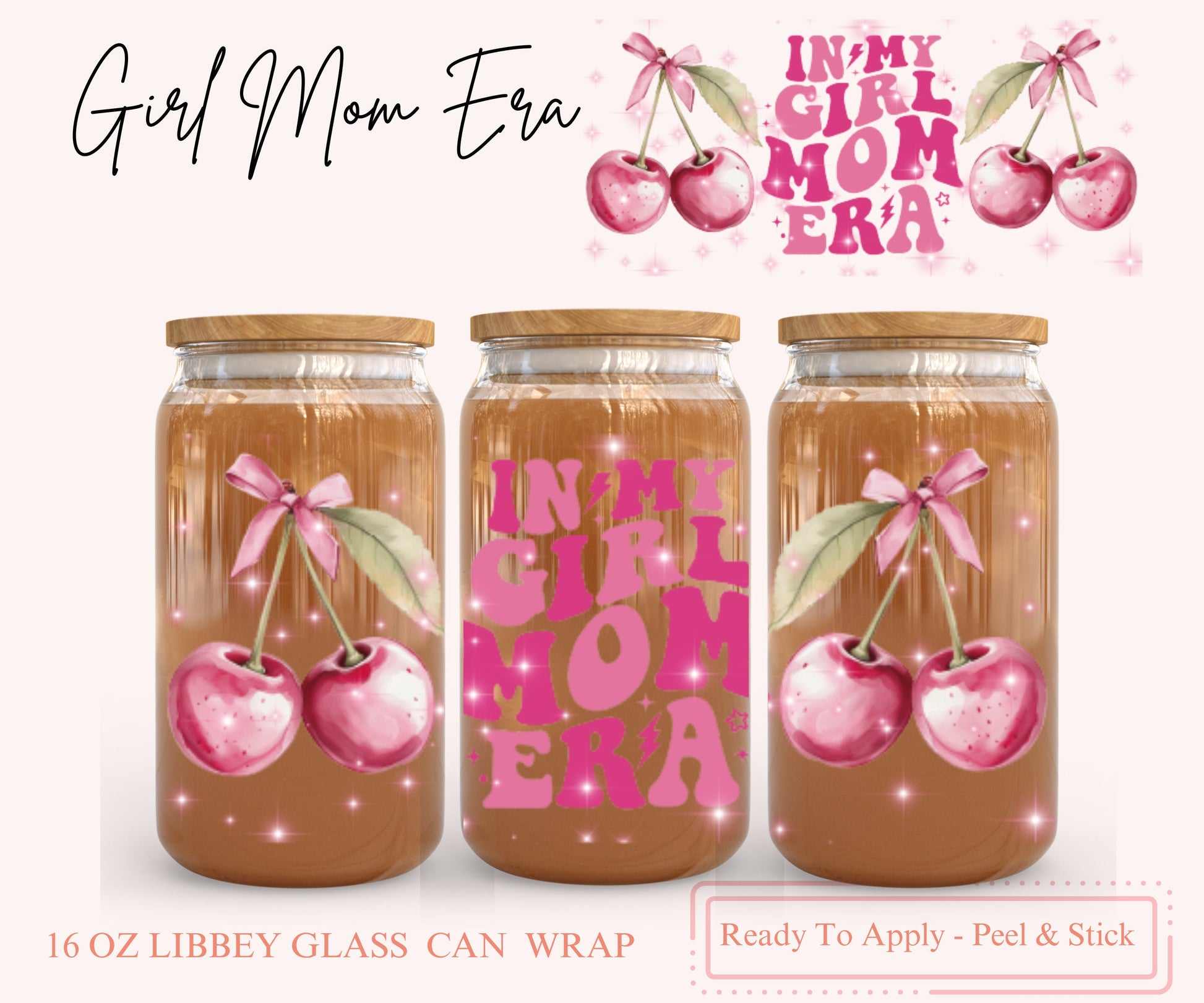 UV DTF Libbey Glass Can Wrap - Ready To Apply - Peel & Stick