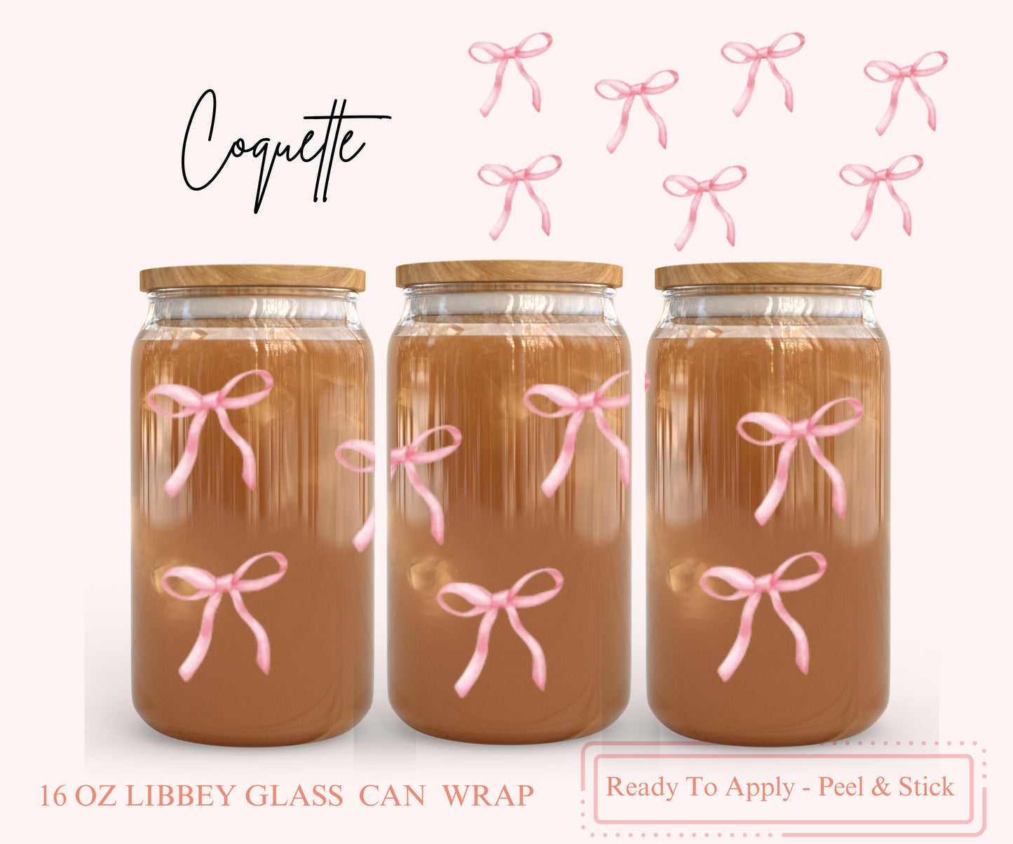 UV DTF Libbey Glass Can Wrap - Ready To Apply - Peel & Stick