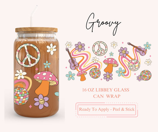 UV DTF Libbey Glass Can Wrap - Ready To Apply - Peel & Stick