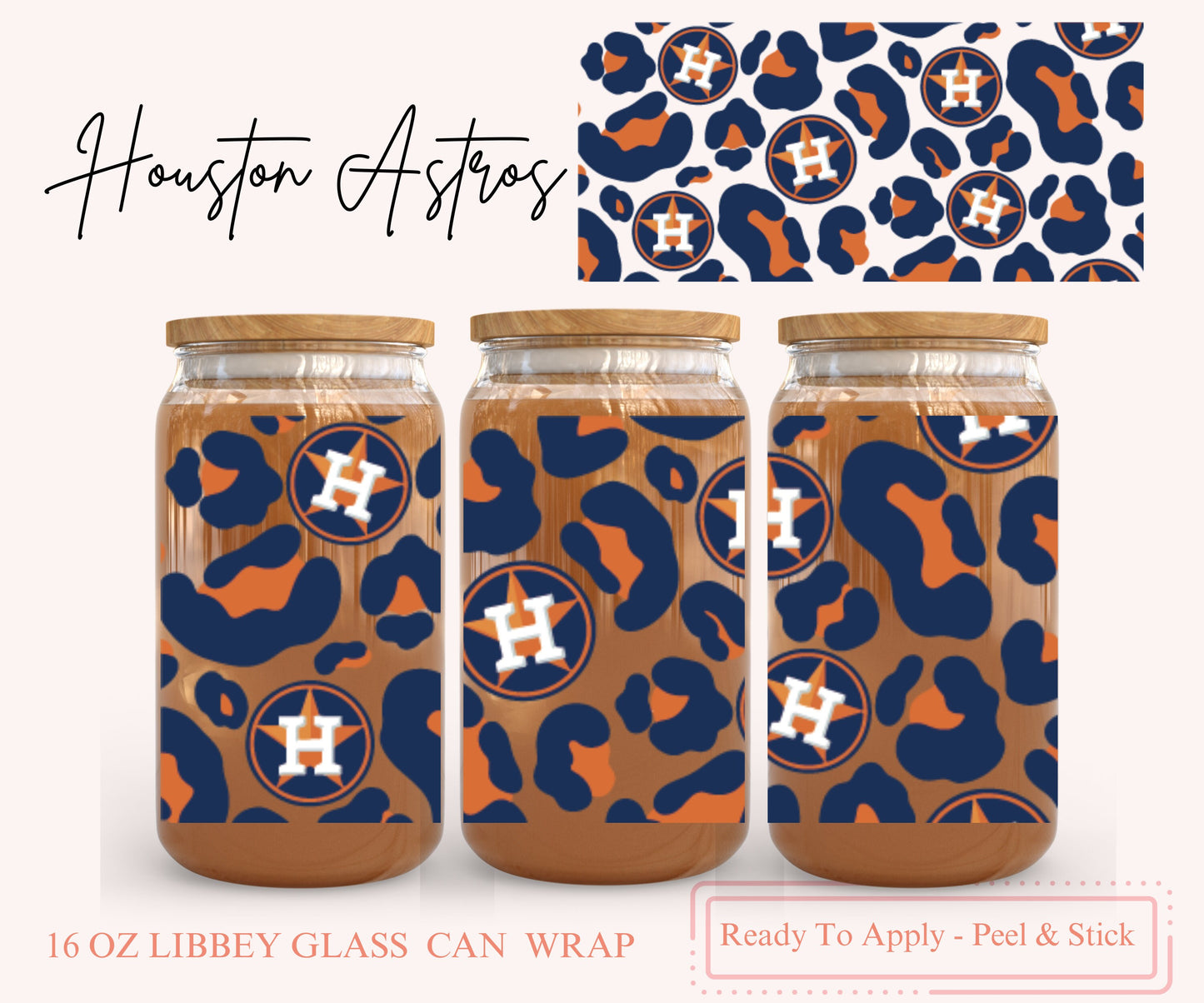 UV DTF Libbey Glass Can Wrap - Ready To Apply - Peel & Stick