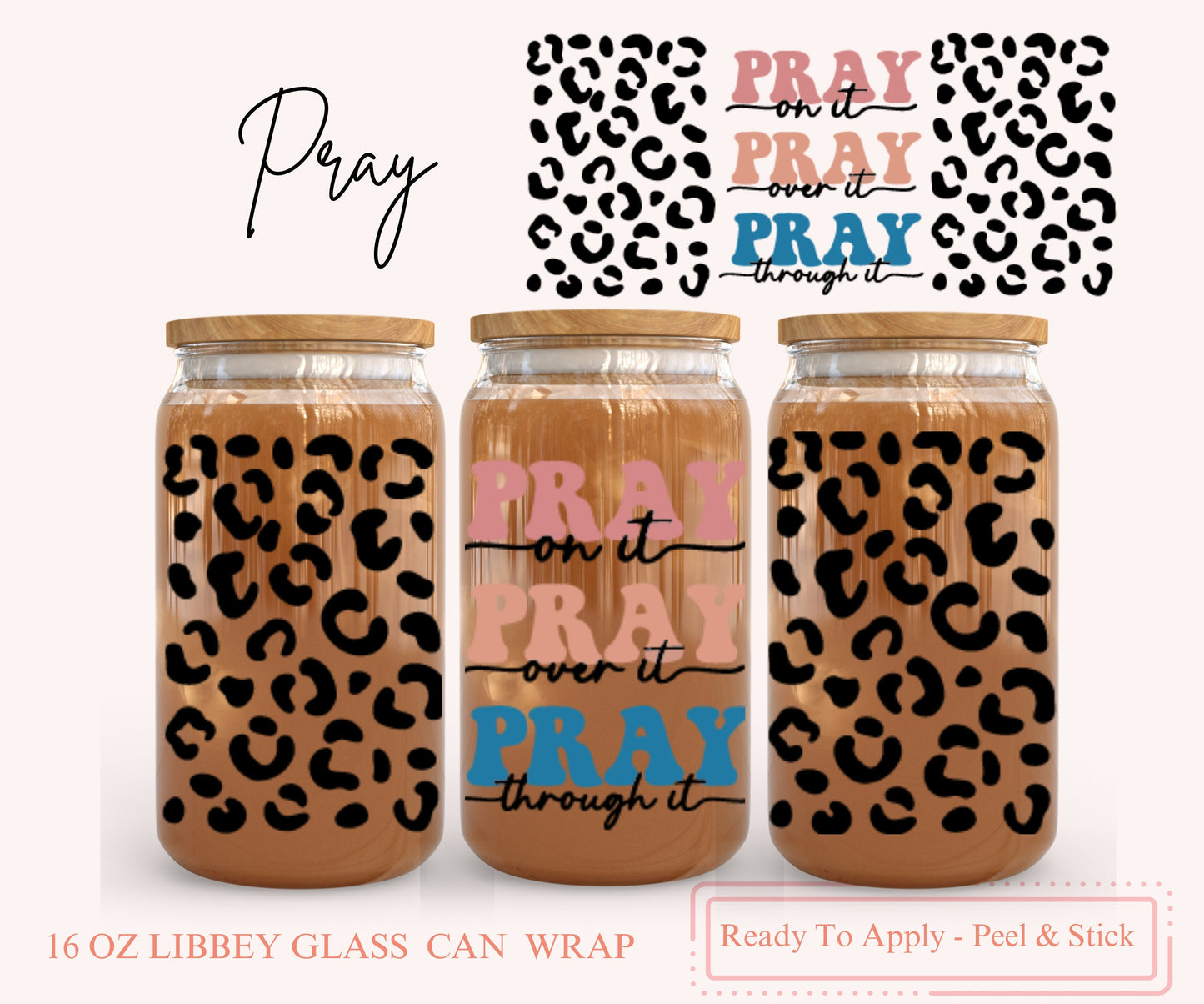 UV DTF Libbey Glass Can Wrap - Ready To Apply - Peel & Stick