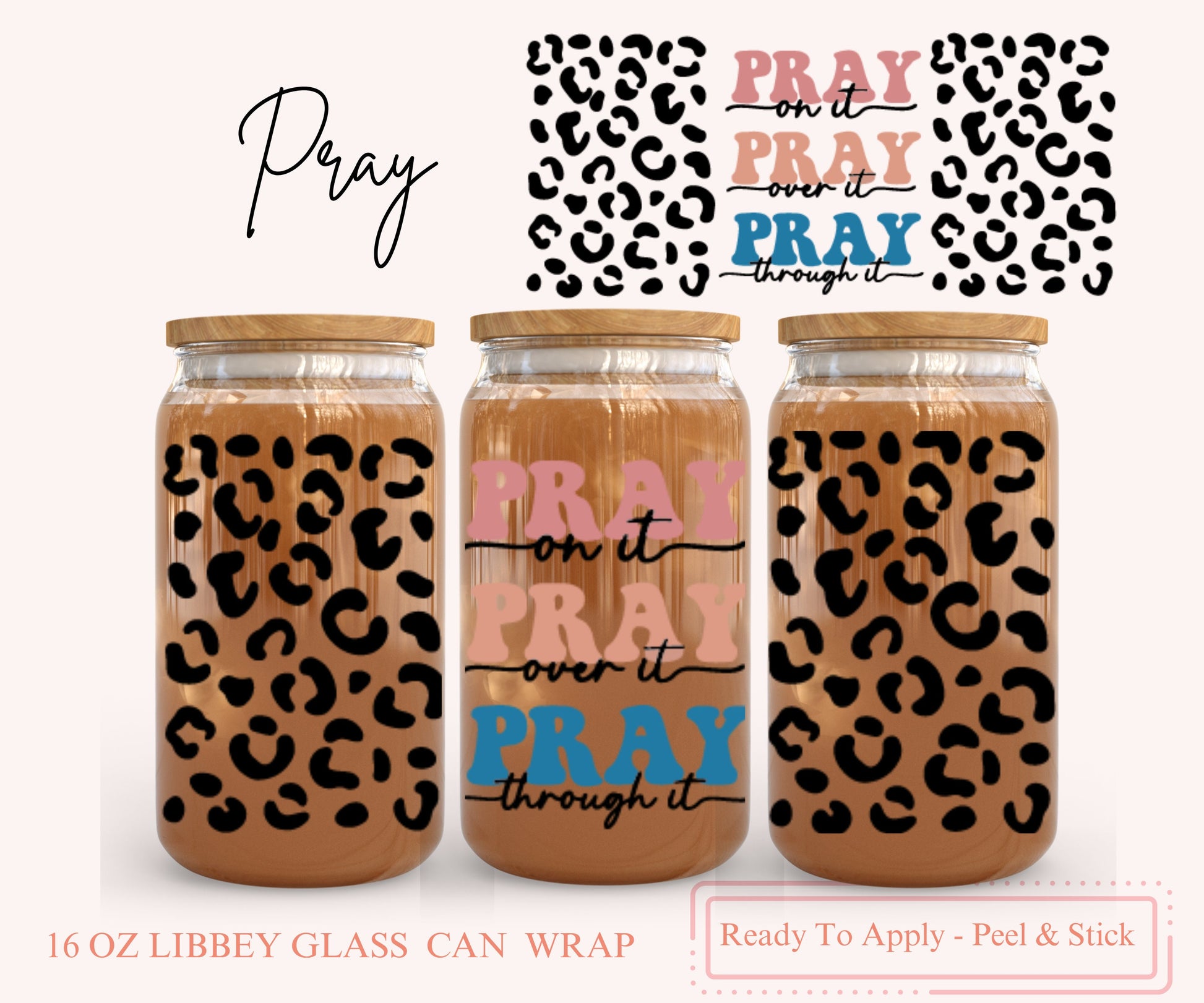 UV DTF Libbey Glass Can Wrap - Ready To Apply - Peel & Stick