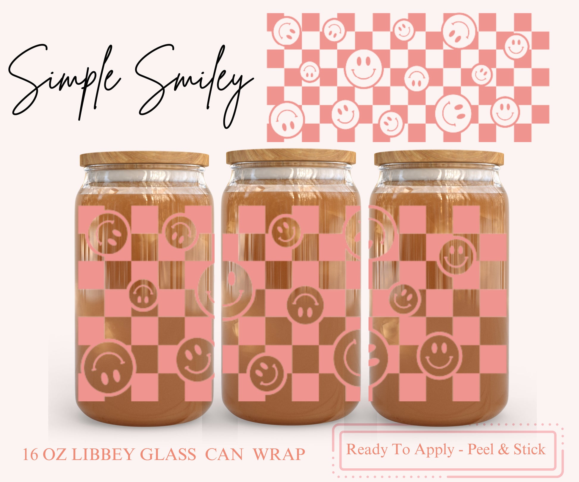 UV DTF Libbey Glass Can Wrap - Ready To Apply - Peel & Stick