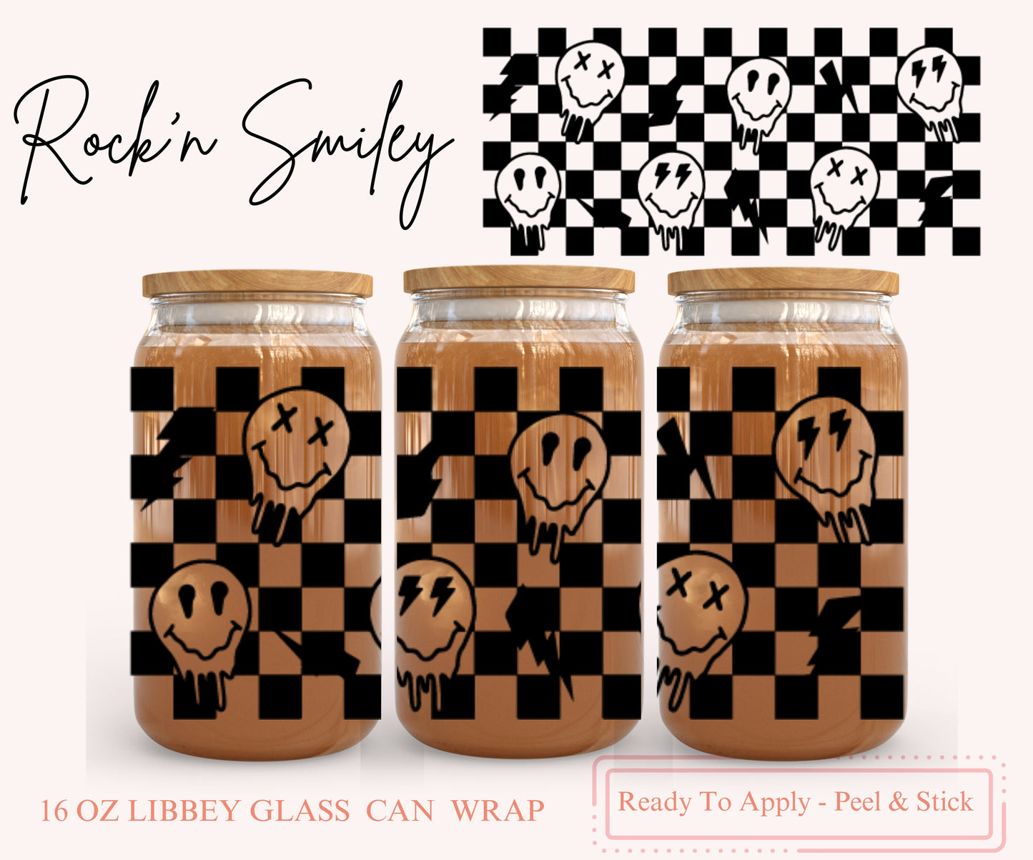 UV DTF Libbey Glass Can Wrap - Ready To Apply - Peel & Stick