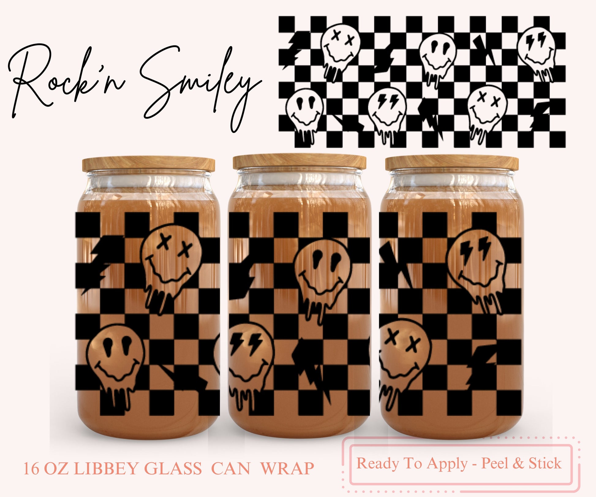 UV DTF Libbey Glass Can Wrap - Ready To Apply - Peel & Stick