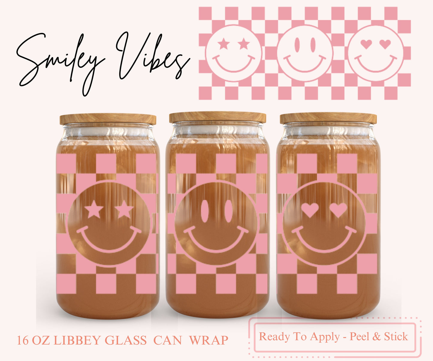 UV DTF Libbey Glass Can Wrap - Ready To Apply - Peel & Stick