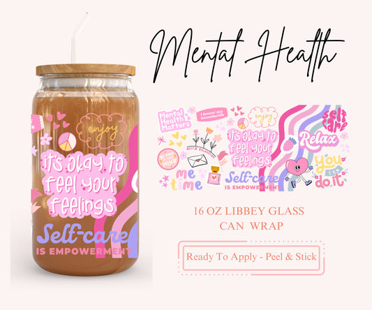 UV DTF Libbey Glass Can Wrap - Ready To Apply - Peel & Stick